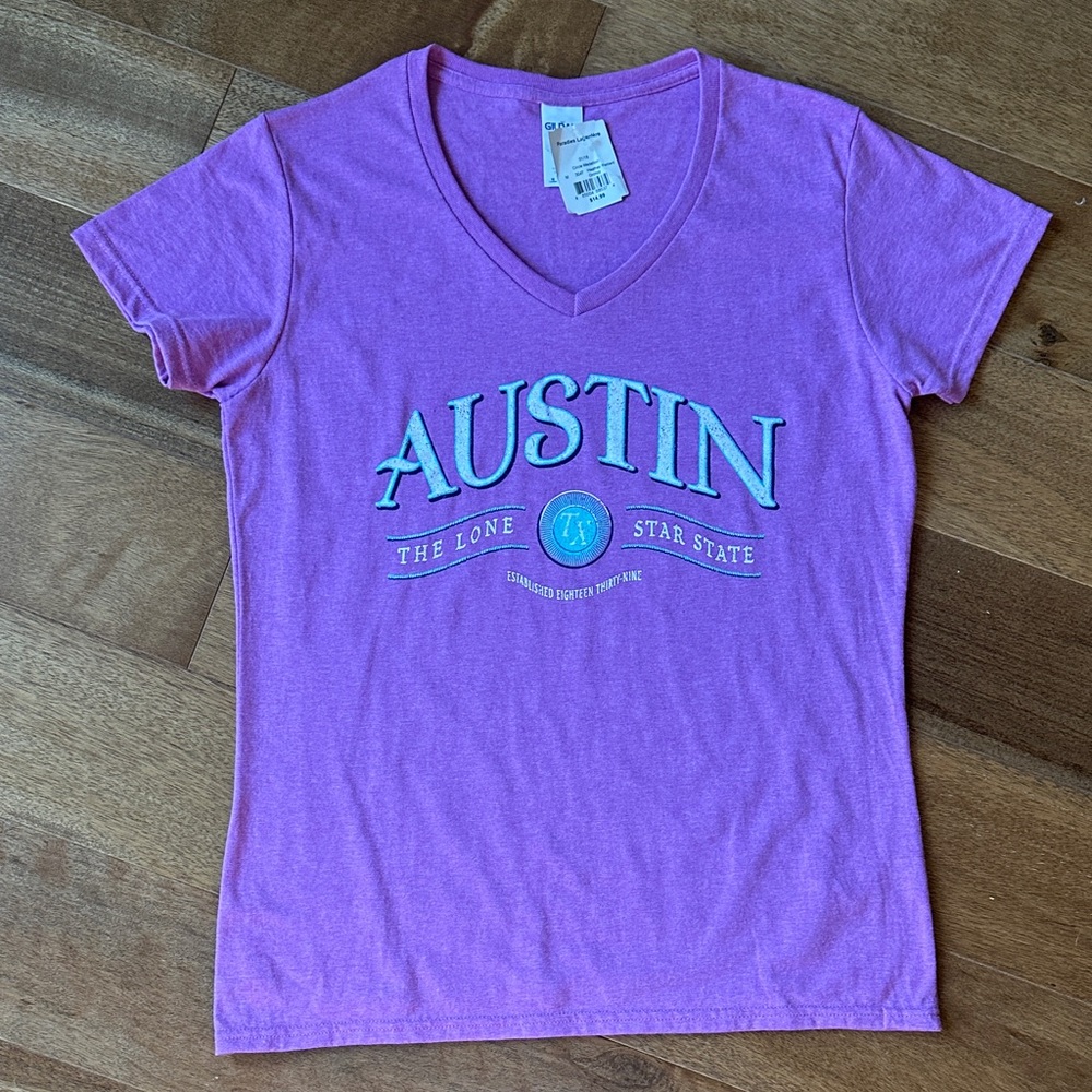 Gildan Purple Austin Graphic Tee - Short Sleeve